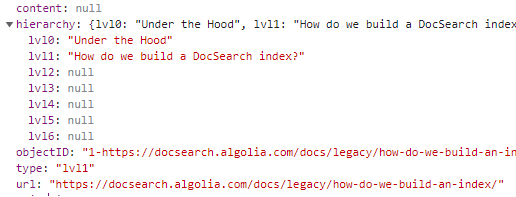 Index format